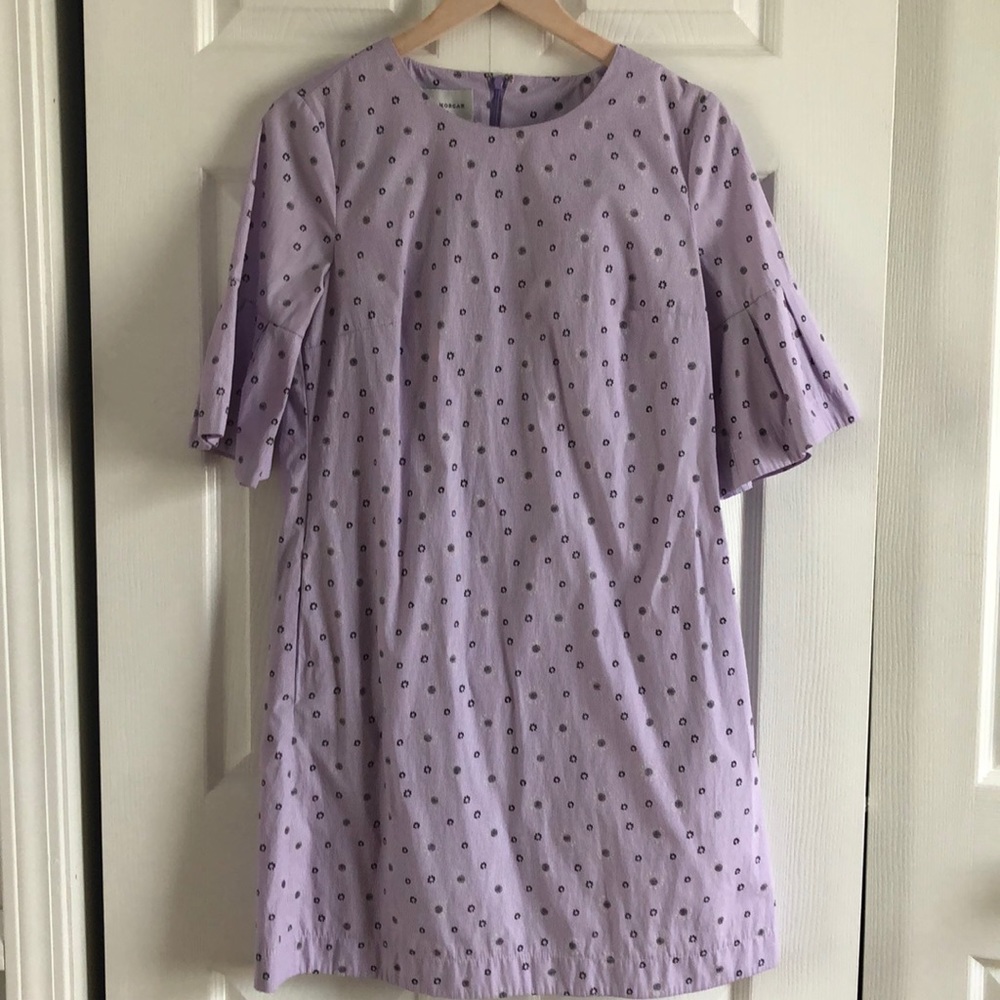 Donna Morgan Boxy Mini Dress with Ruffle Sleeve
